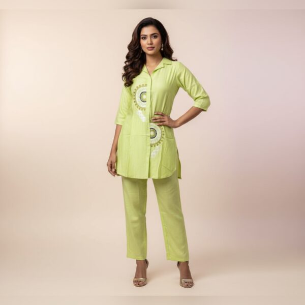 Light Green Embroidered Kurta Set
