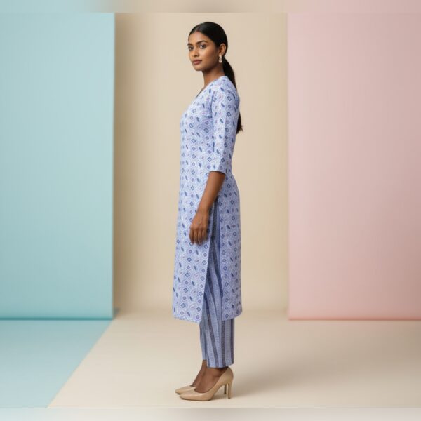 Light Blue Embroidered Kurta Set