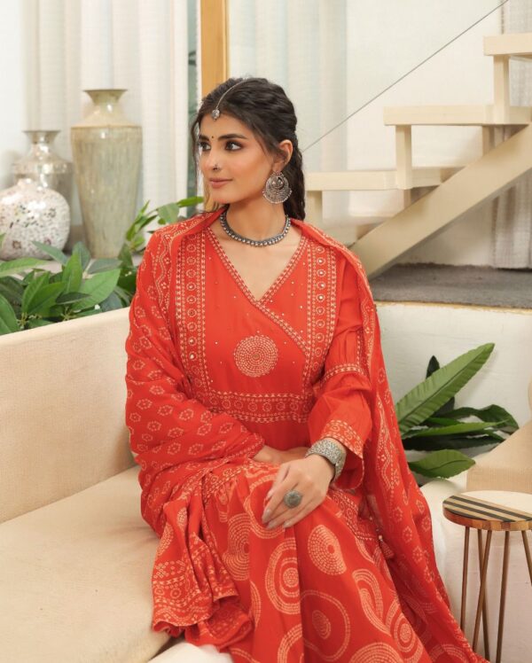 Avivsta Orange Embroidered Kurta Set