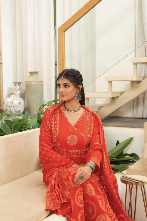 Avivsta Orange Embroidered Kurta Set