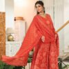 Avivsta Orange Embroidered Kurta Set