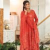 Avivsta Orange Embroidered Kurta Set