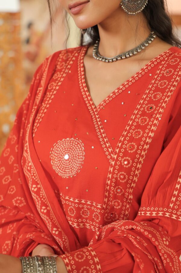 Avivsta Orange Embroidered Kurta Set